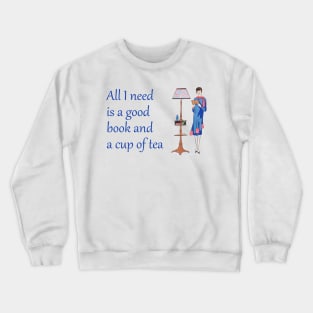 Lispe All I need is a good book and a cup of tea Crewneck Sweatshirt